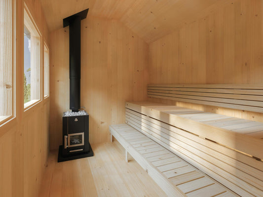 Timo 6-8 Person Outdoor Sauna Cabin with Veranda (8.7m²)