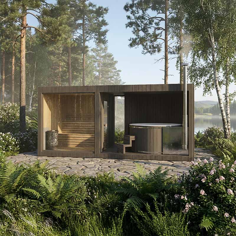 Tauras Classic 7-Person Sauna with Hot Tub