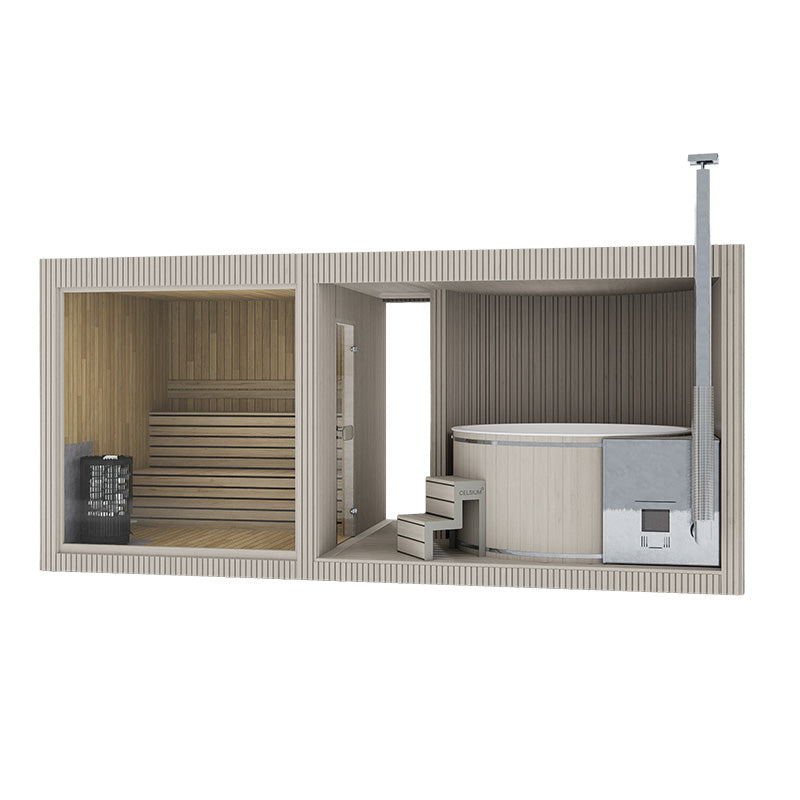 Tauras Classic 7-Person Sauna with Hot Tub