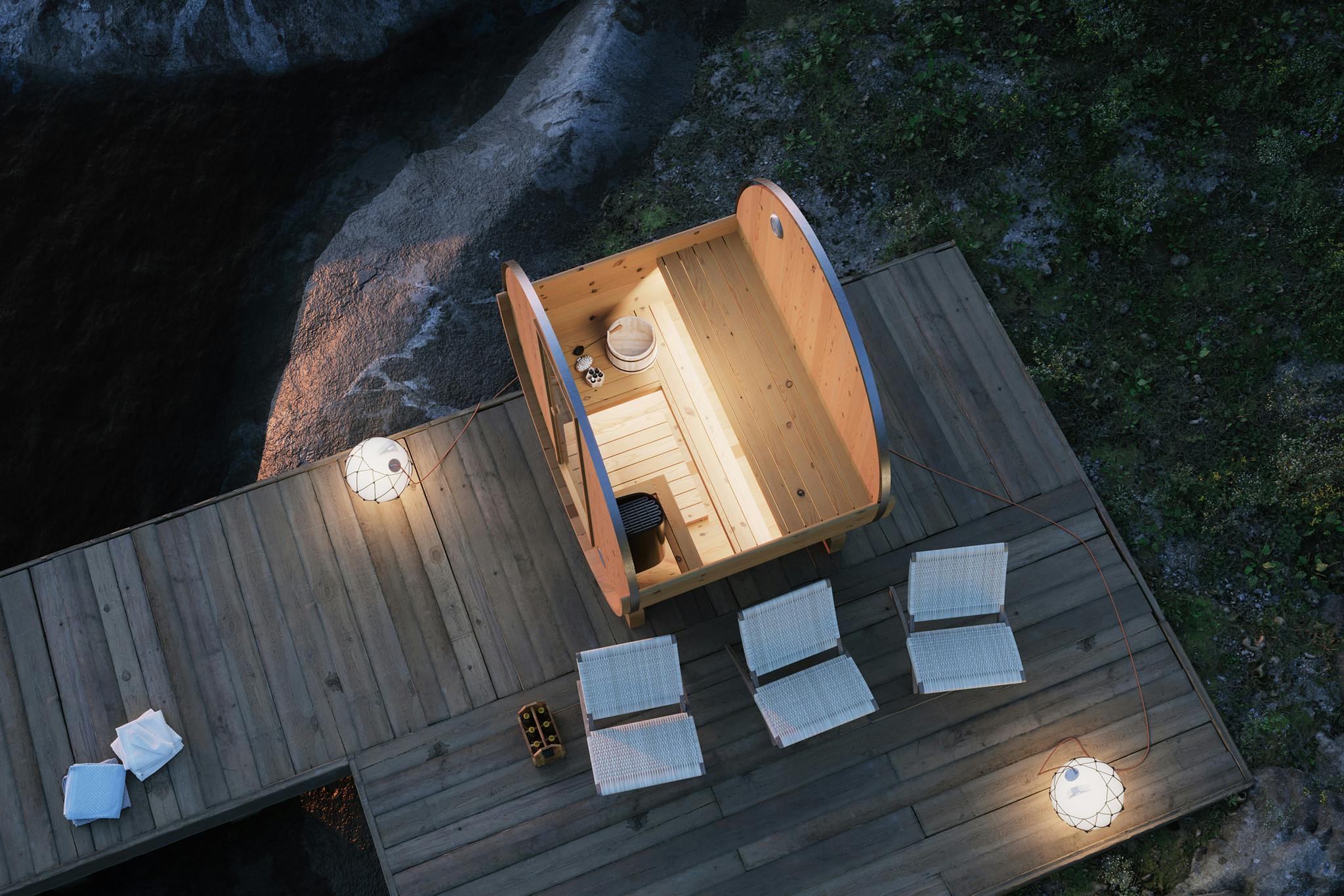 Edda 2-4 Person Compact Outdoor Barrel Sauna (3.1m²)