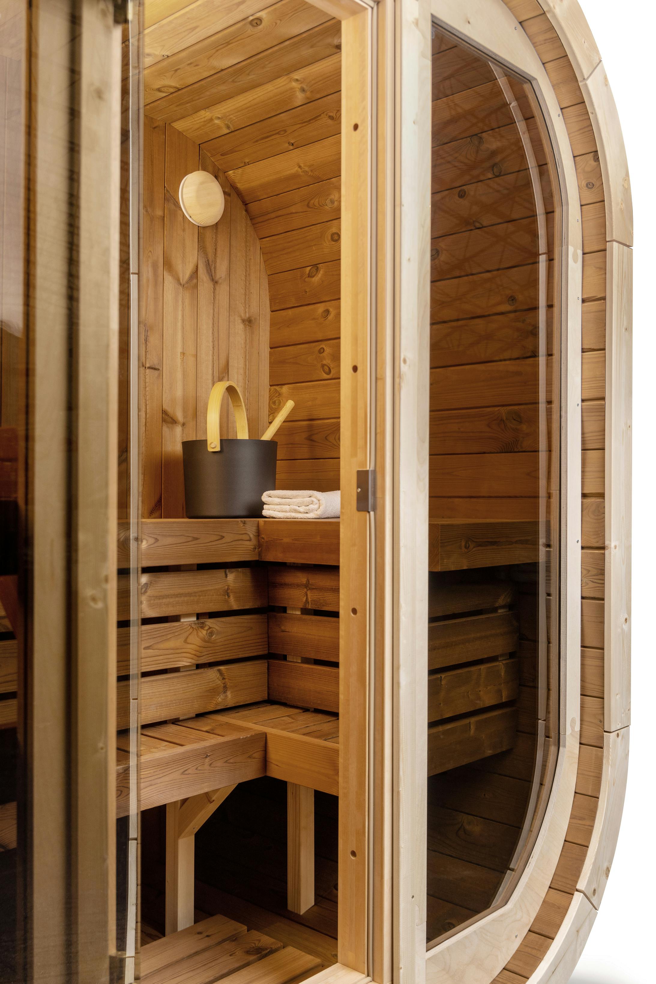 Narvik 2-3 Person Compact Outdoor Sauna with Panoramic View (2.2m²)