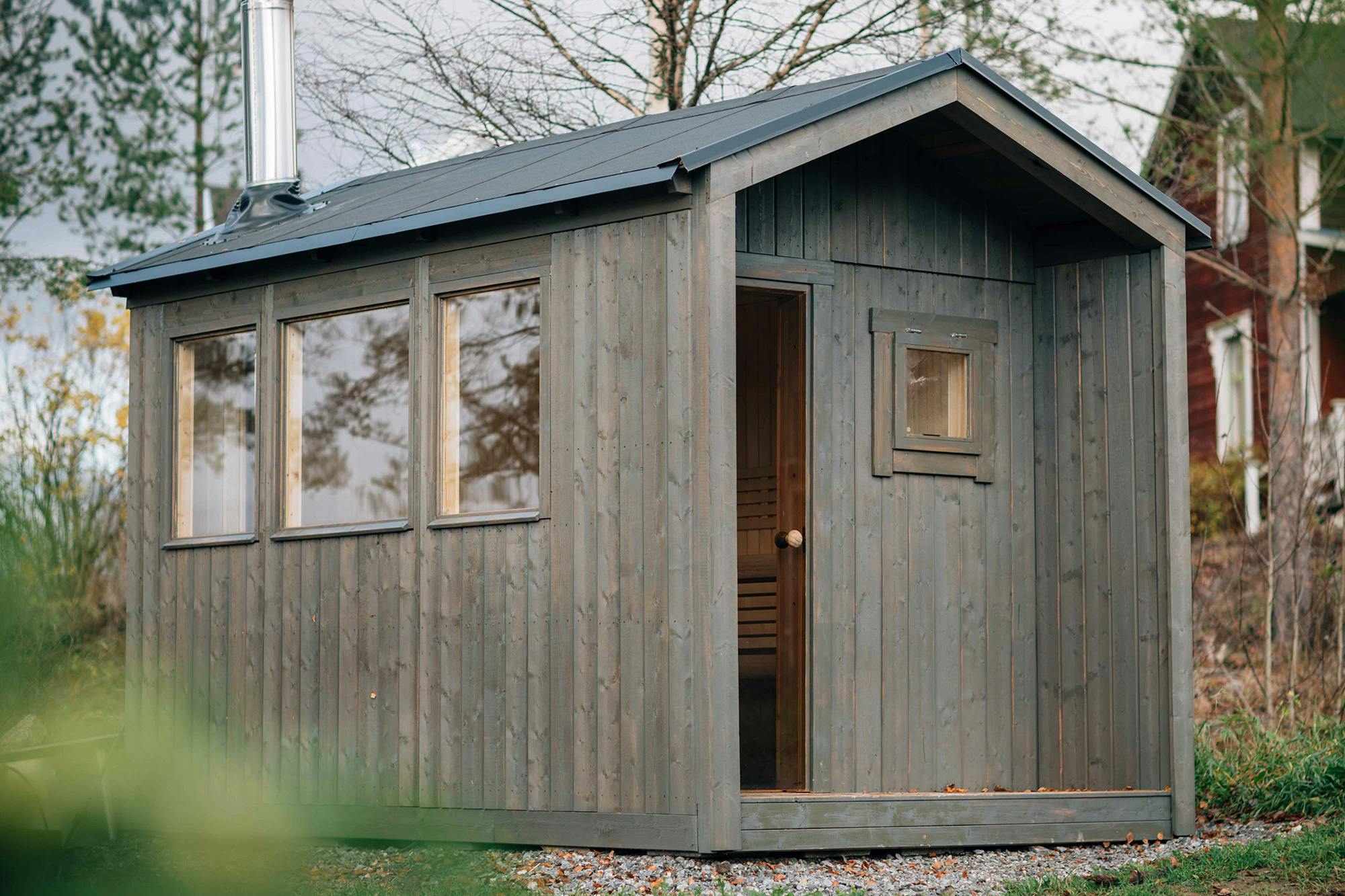 Timo 6-8 Person Outdoor Sauna Cabin with Veranda (8.7m²)