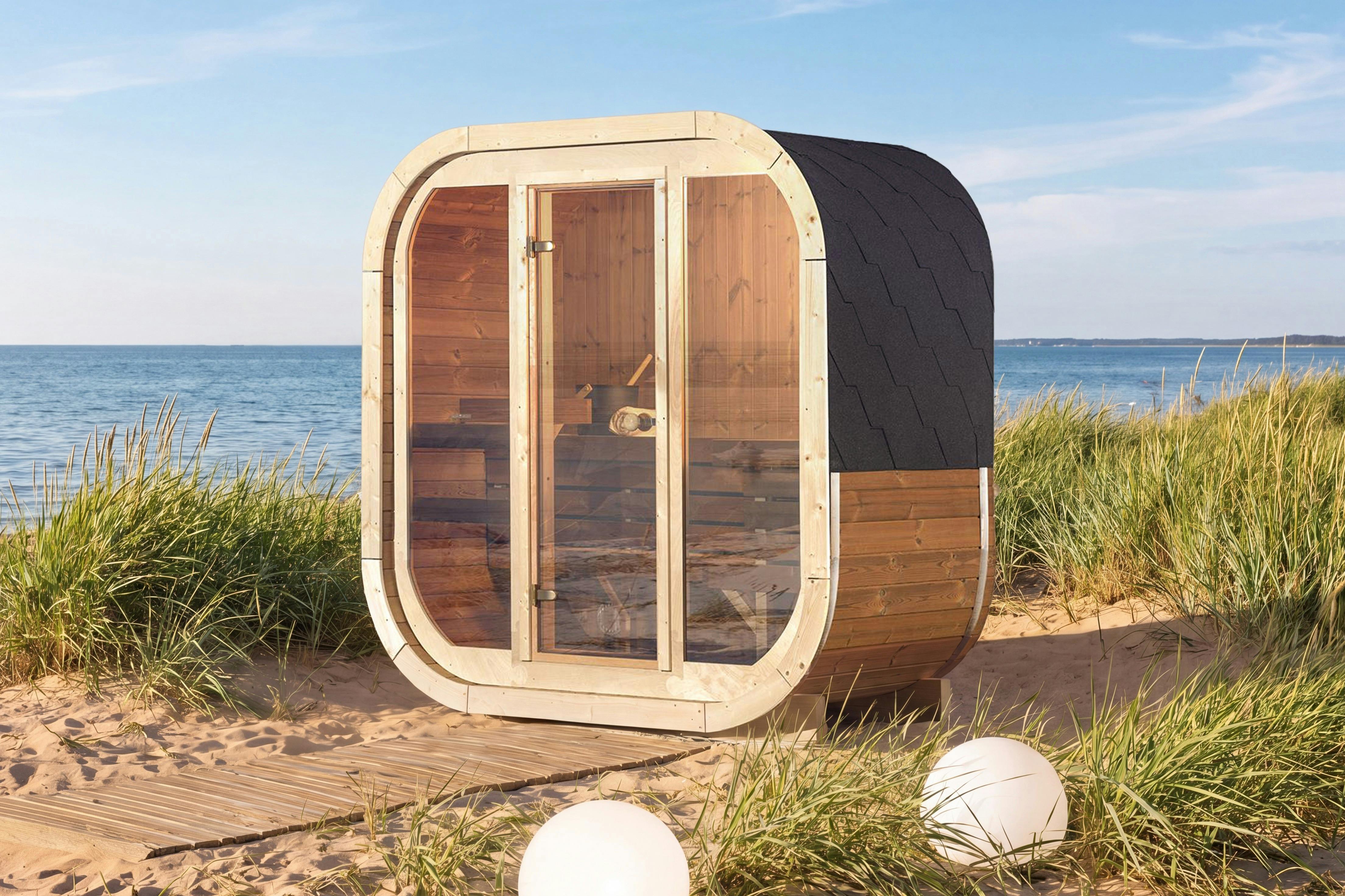 Narvik 2-3 Person Compact Outdoor Sauna with Panoramic View (2.2m²)