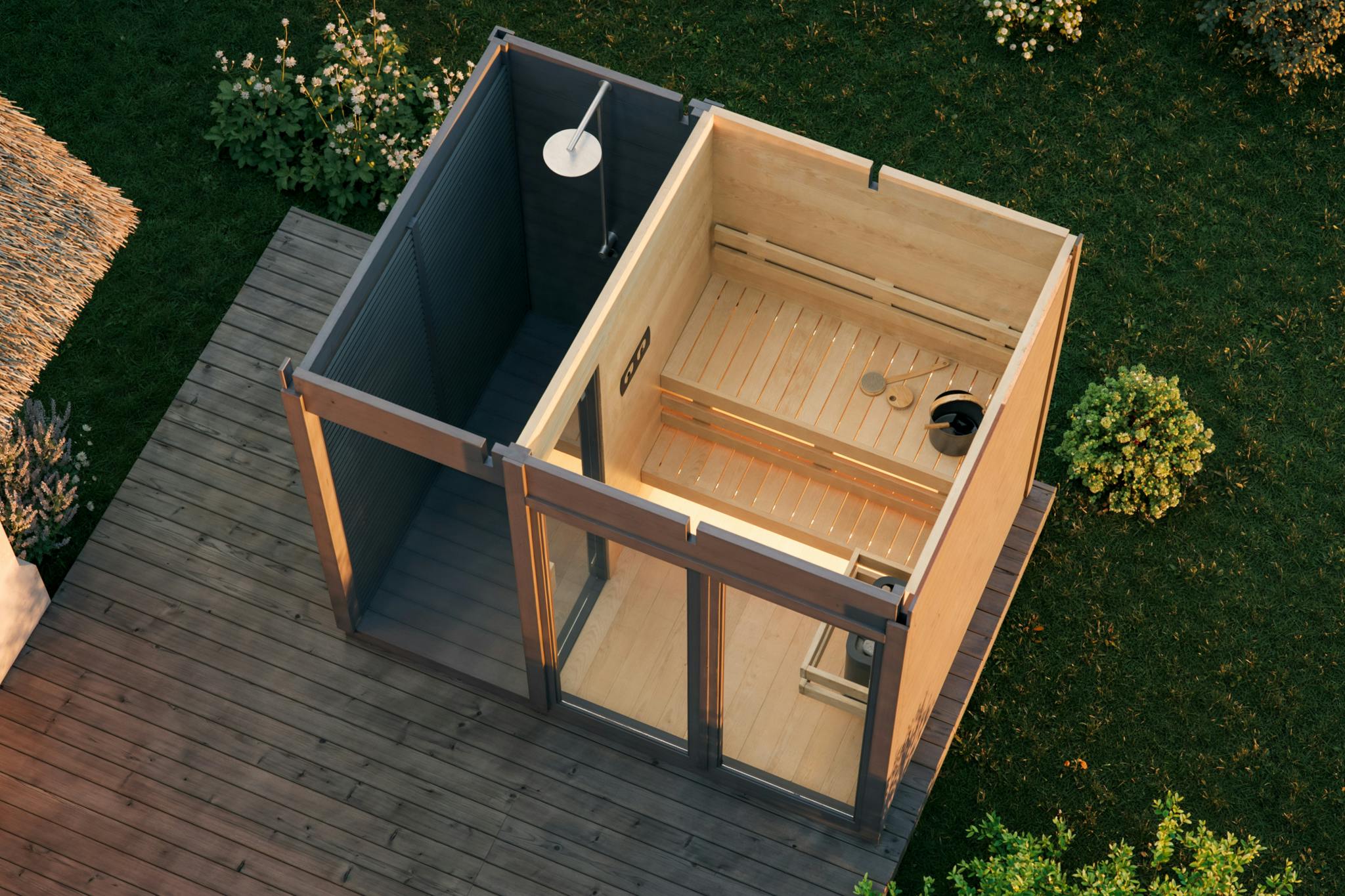 Meri 2-4 Person Outdoor Sauna with Changing Room (5.34m²)