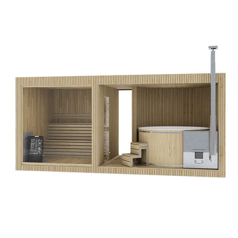 Tauras Classic 7-Person Sauna with Hot Tub