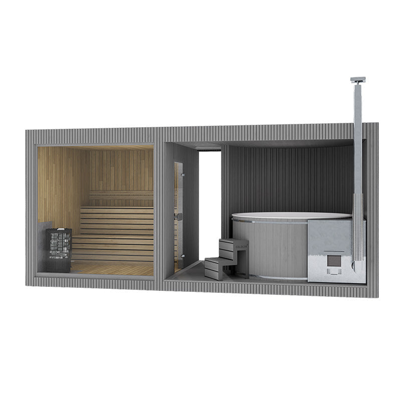 Tauras Classic 7-Person Sauna with Hot Tub