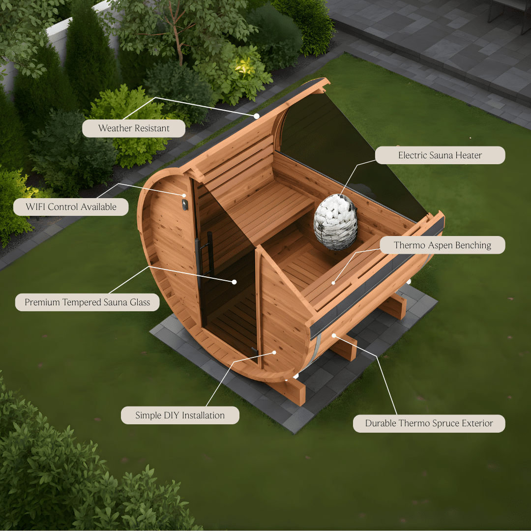 Micro Wood Barrel Sauna (2 Person)