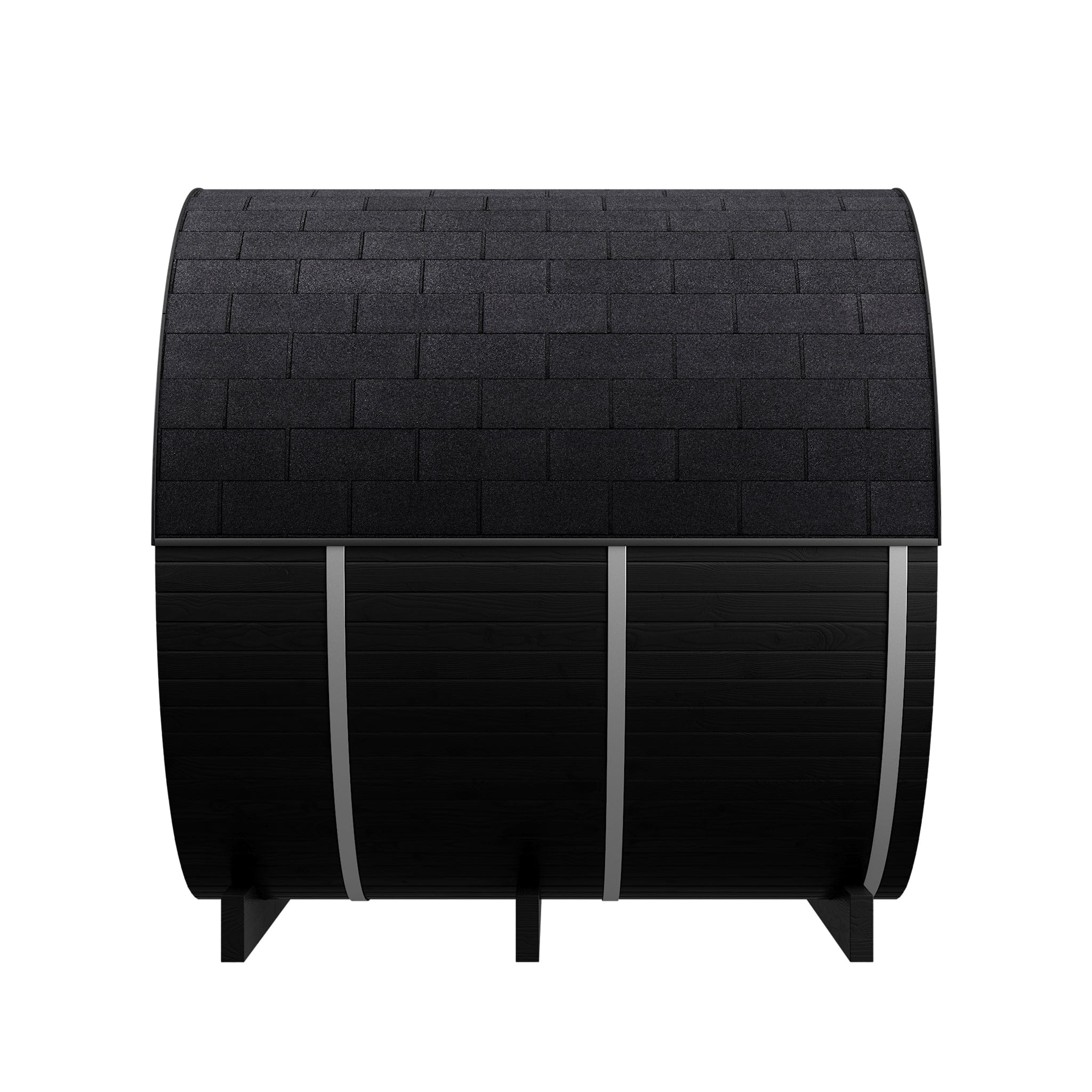 Medium Wood Barrel Sauna with Relaxation Terrace (2-4 Person) in Black